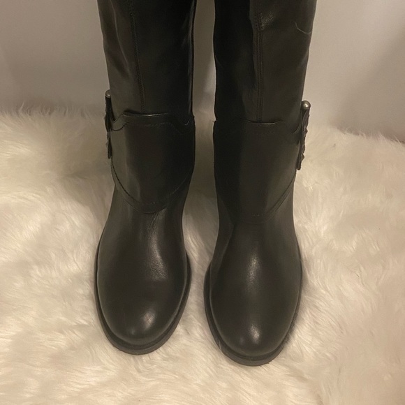 Arturo Chiang Black Bevin Tall Riding Boots 7 - Picture 4 of 8